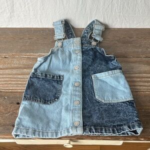 7 For All Mankind Two-Tone Denim Overalls